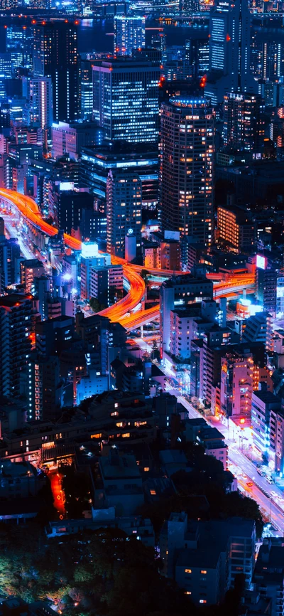 Paisaje nocturno de neón de Tokio: Una ciudad vibrante e infinita