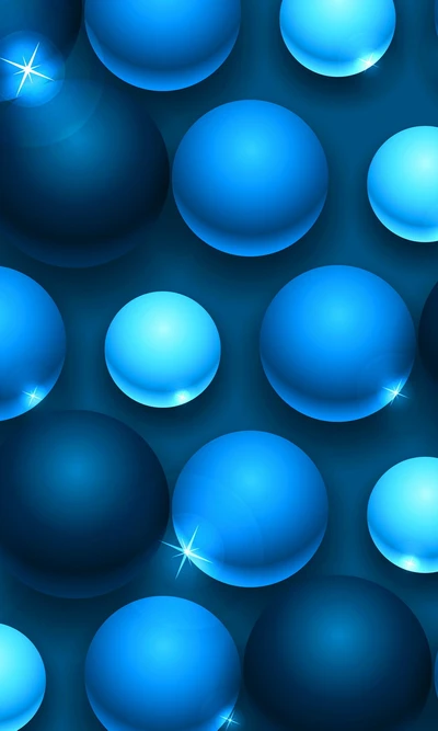 3 d balls, abstract blue, background