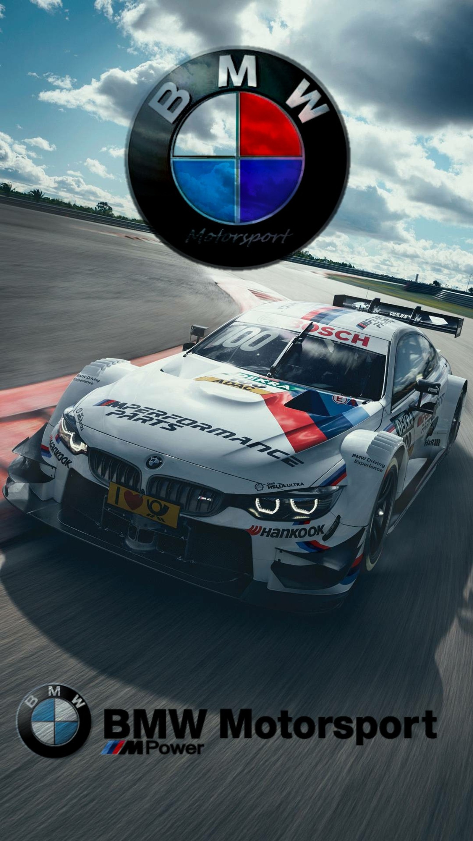 Bmw motorsport racing car on a track with a bmw logo (bmw, car, cars, hd, jet)