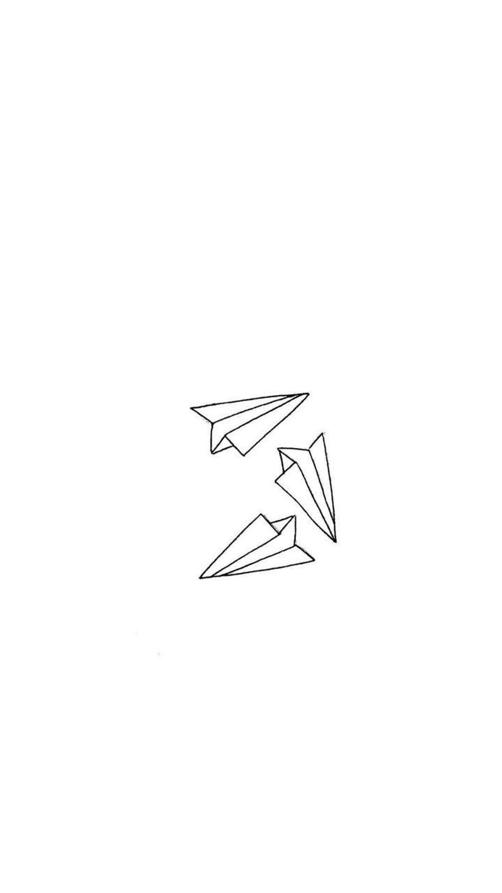 Um desenho de um avião de papel voando pelo ar (papel, aviões, tumblr)