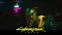 Judy Alvarez no bar da Lizzie - Cyberpunk 2077 papel de parede 4K