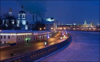 nuit, route, rue, point de repère, ville