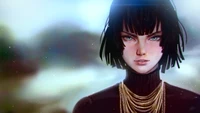 Fubuki aus One Punch Man: Ein beeindruckendes Anime-Porträt, das ihren heftigen Ausdruck und eleganten Stil zeigt.