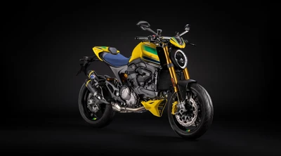 Ducati Monster Senna 2024 Ограниченная Версия: Смелый Дизайн на Темном Фоне