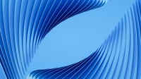 Ondas de azul: curvas 3D abstratas em um fundo sereno