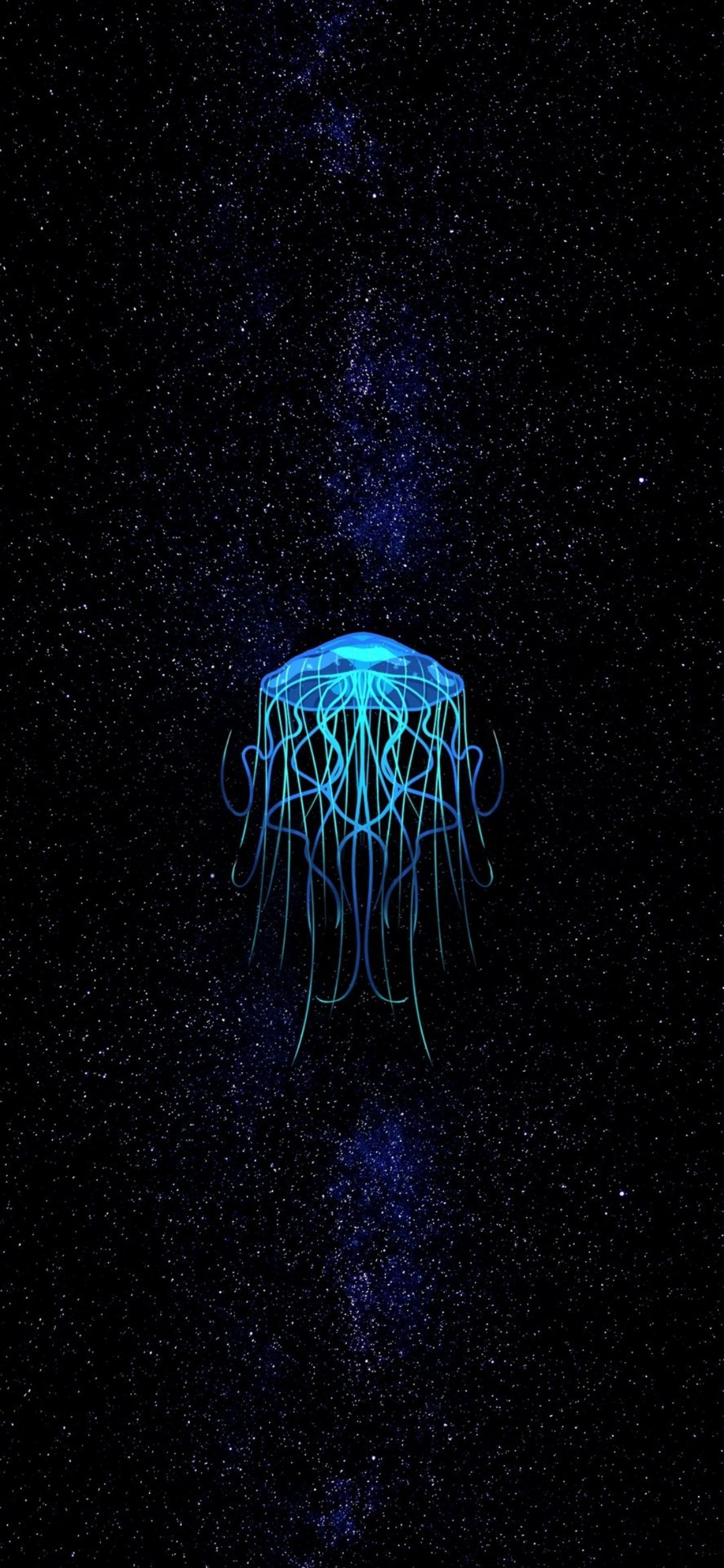 Arafed jellyfish floating in the dark of the night sky (jellyfish, earth, marine biology, marine invertebrates, art)