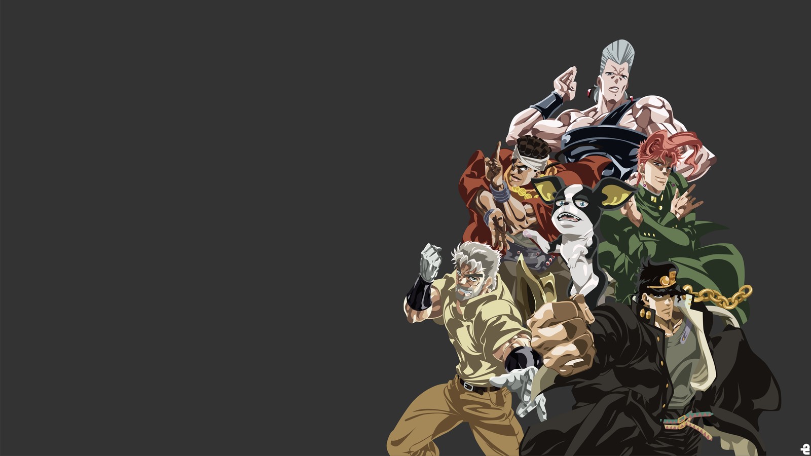 Lade jojos bizarre adventure, jotaro kujo, jean pierre polnareff, noriaki kakyoin, joseph joestar Hintergrund herunter