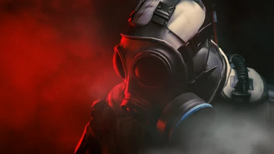 Rendu de masque à gaz d'esthétique sombre de Counter Strike: Global Offensive