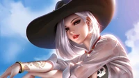 Скачать обои ashe, бикини, bikini, overwatch, видеоигра