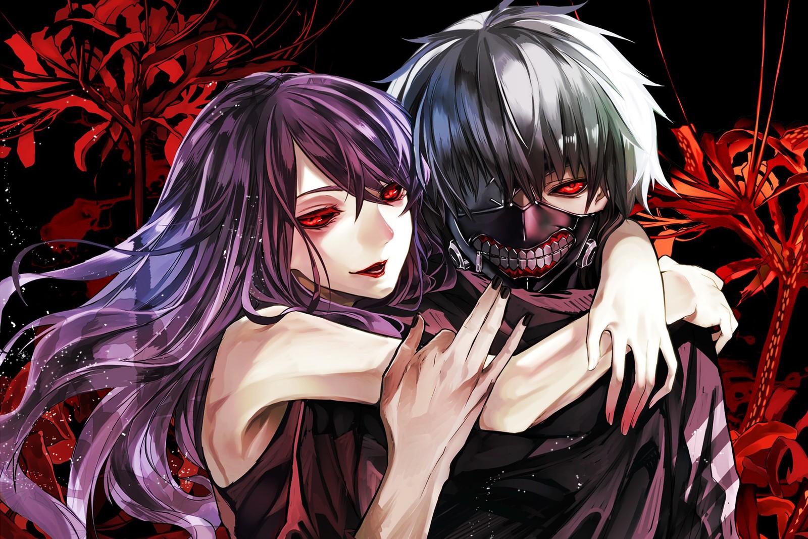 ken kaneki, tokyo ghoul, anime, girl, supernatural creature wallpaper