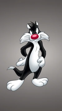 Silvestre el Gato de Looney Tunes, adoptando una pose confiada con una expresión traviesa.