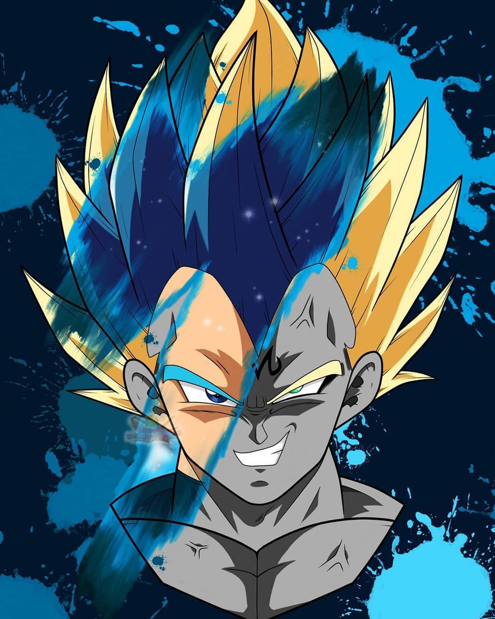 vegeta, dragonball, majin, buu, blue Download Wallpaper