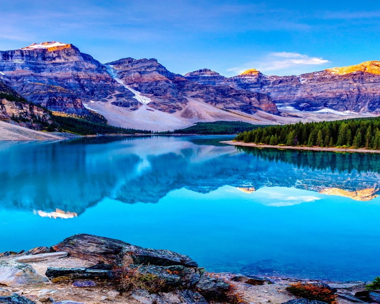 Скачать обои lake mirror, пейзаж, природа