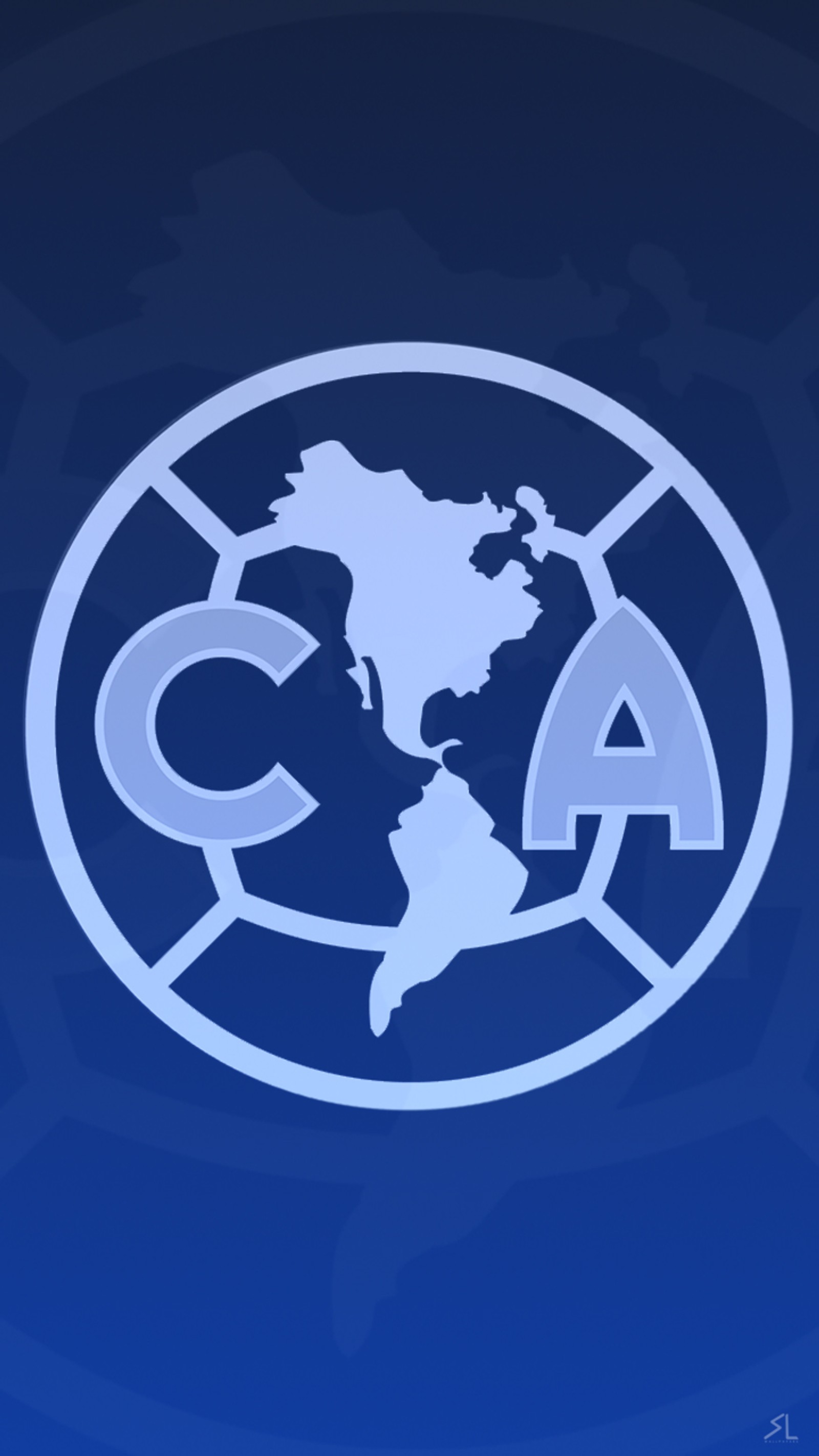 Um close-up de um fundo azul com um logotipo branco (águias, américa, ca, campeão, futebol)