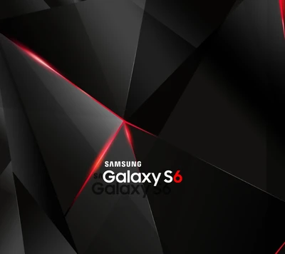 Logotipo do Samsung Galaxy S6 com design poligonal em fundo escuro