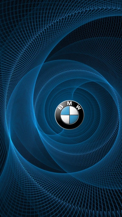 Redemoinho azul dinâmico com logotipo da BMW