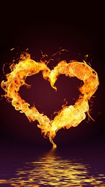 Fiery Heart: A Symbol of Passionate Love