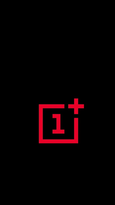 OnePlus Logo in Bold Red on Black Background