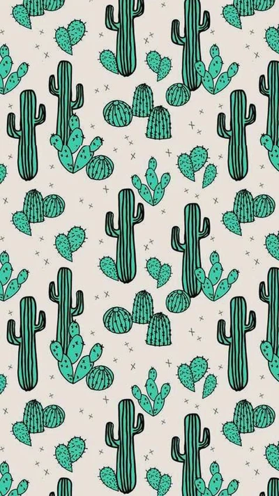 cactus, green, pattern