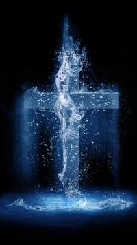 abstract, blue, cross, jesus, dust wallpaper