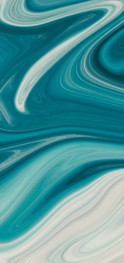 Vagues abstraites fluides sur fond turquoise et blanc