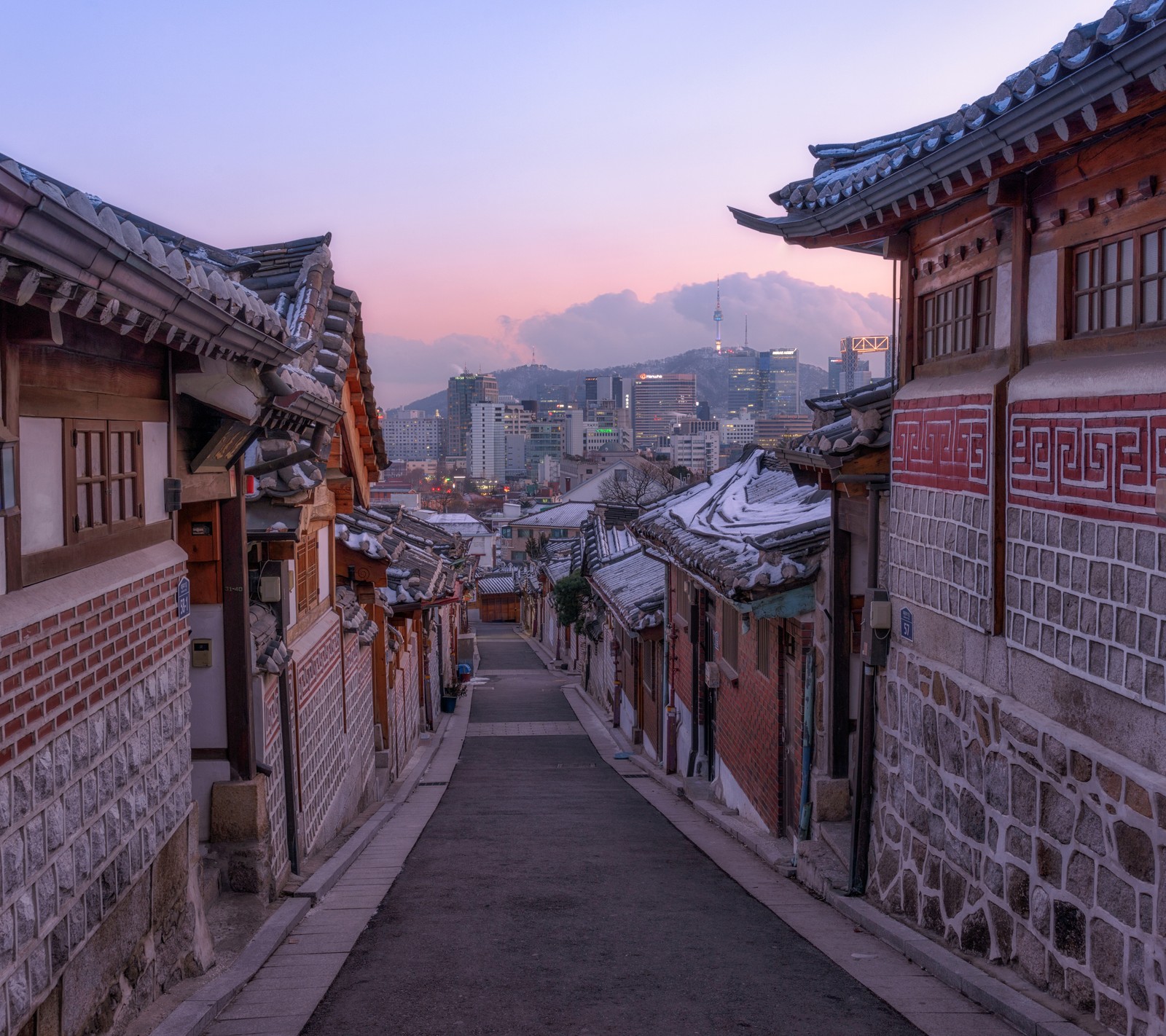 Lade architektur, städte, seoul, himmel, schnee Hintergrund herunter