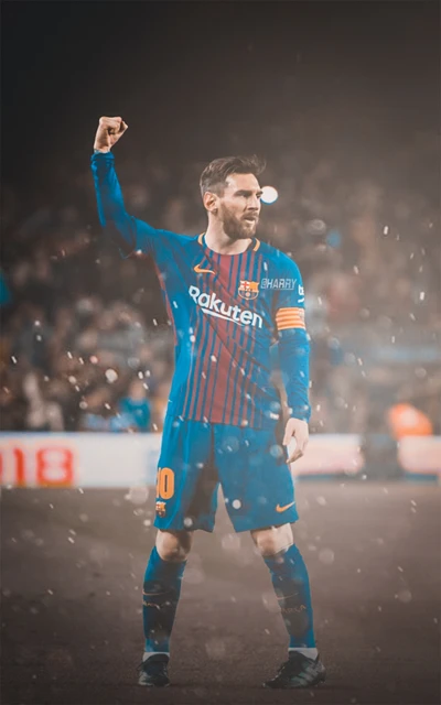 Lionel Messi celebrando un gol para Barcelona en La Liga