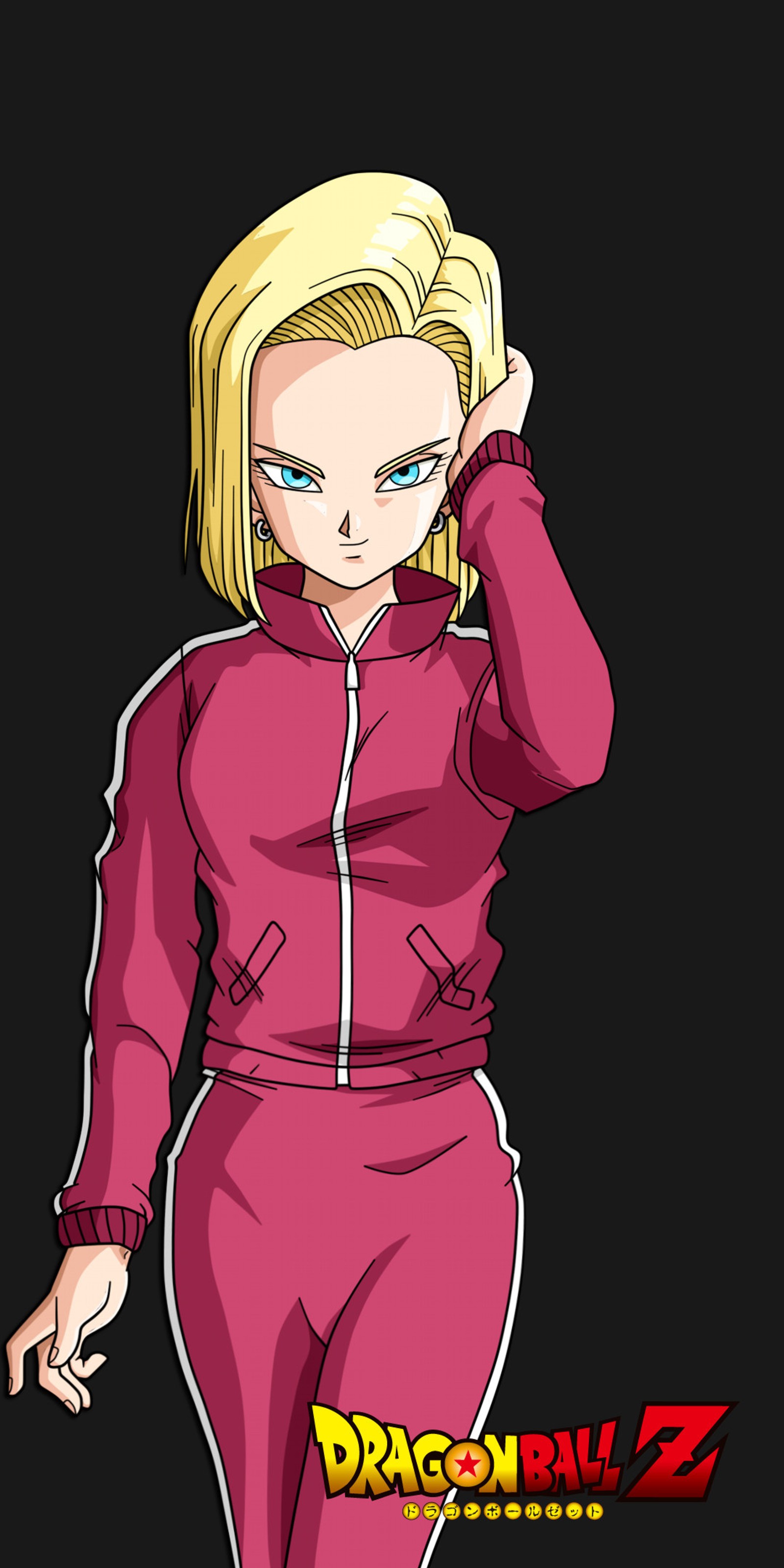 Descargar fondo de pantalla android 18, dragon ball, cinta roja