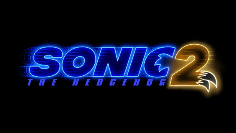 Логотип sonic the hedgehog 2 (соник в игре 2, sonic the hedgehog 2, фильмы 2022, черный фон, amoled)