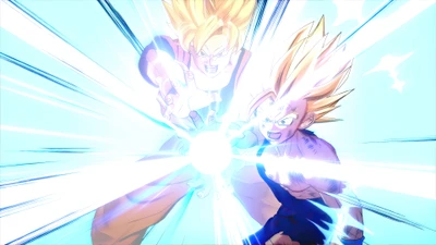 dragon ball z kakarot, videospiel, son goku, son gohan, kamehameha