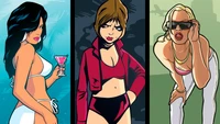 Personajes femeninos icónicos de la serie Grand Theft Auto en vibrante arte 4K