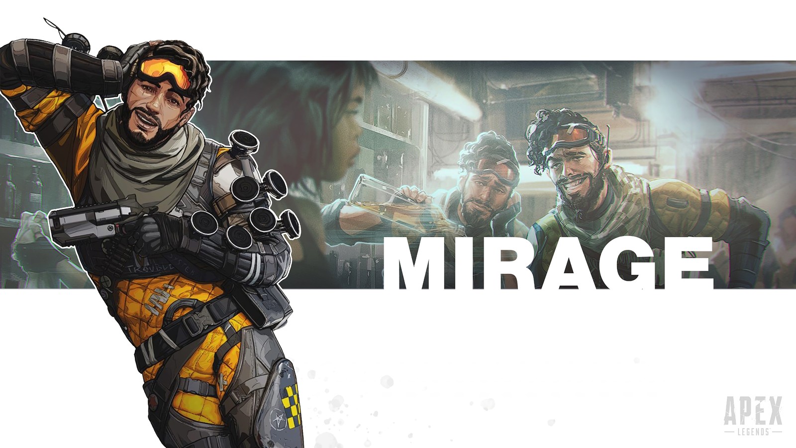 Скачать обои apex legends, видеоигра, мираж, mirage