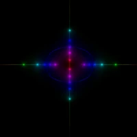 Symmetrical Neon Laser Graphics with Electric Blue Lens Flare