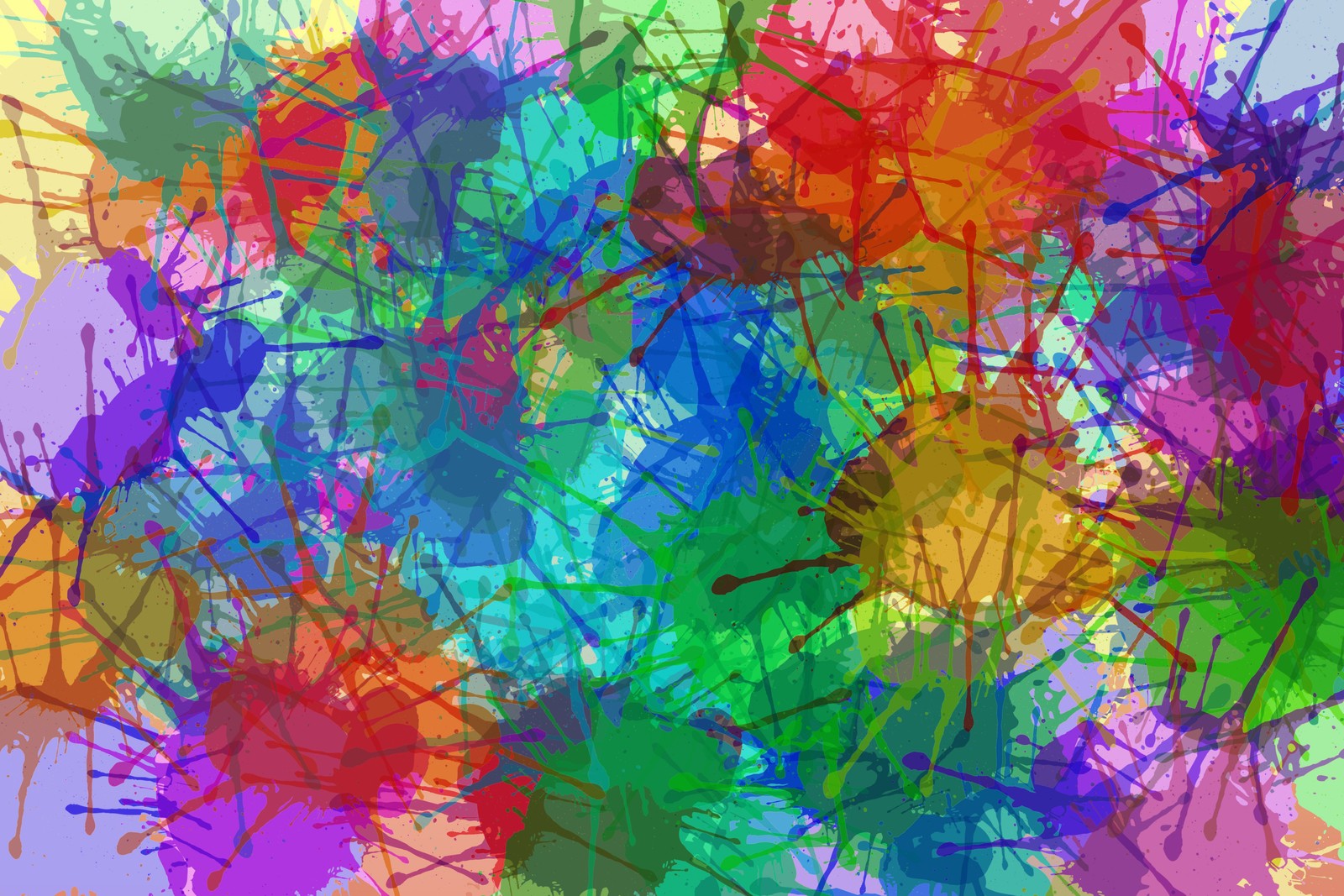 A colorful background with paint splatters and paint stains (abstract art, color, painting, art, blue)