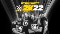 NWO-Legenden vereinen sich: Hulk Hogan, Sean Waltman, Kevin Nash und Scott Hall in monochromer Kunst von WWE 2K22