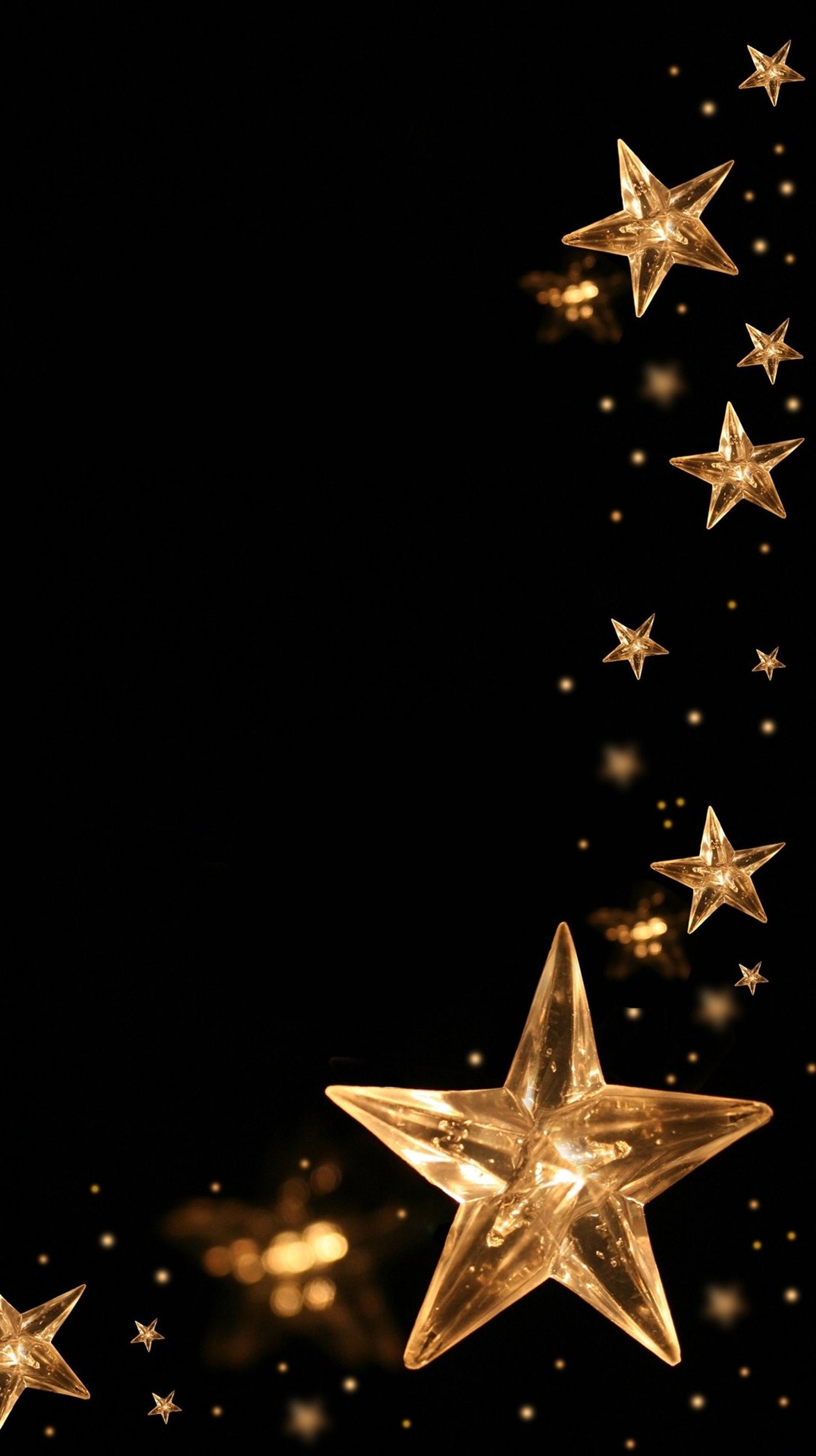 There are many shiny stars that are flying in the air (background, black, stars, wallpaper)