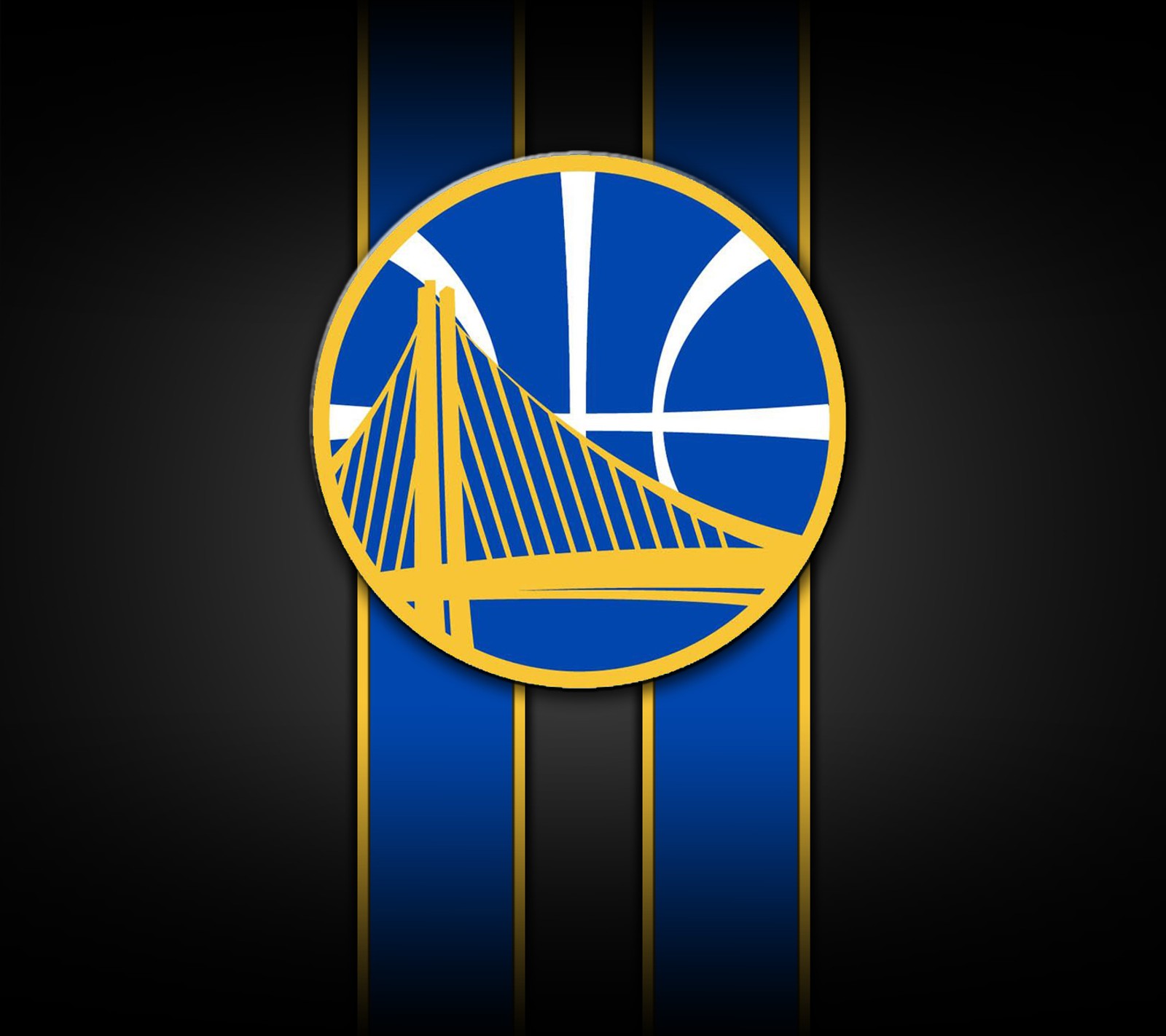 Um close do logotipo do golden state warriors em um fundo preto (basquetebol, dourado, nba, estado, guerreiros)