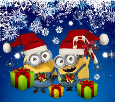 freunde, frohe weihnachten, minions, weihnachten