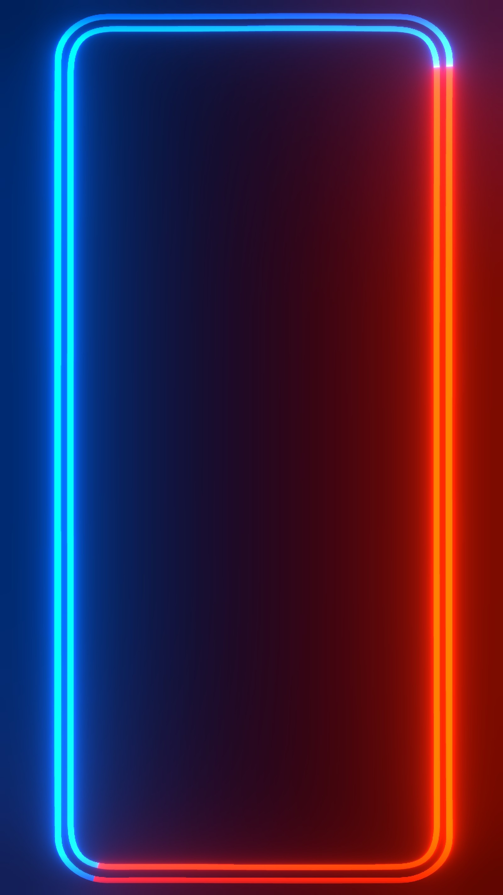 Neon frame with blue and red lights on a dark background (amoled, black, blue, border, fire)