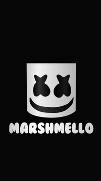 Marshmello-Logo auf schwarzem Hintergrund