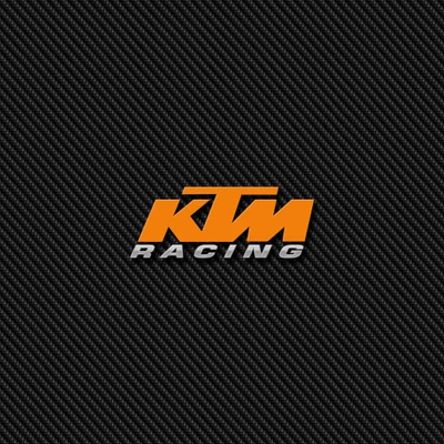 Emblema KTM Racing em fundo de fibra de carbono