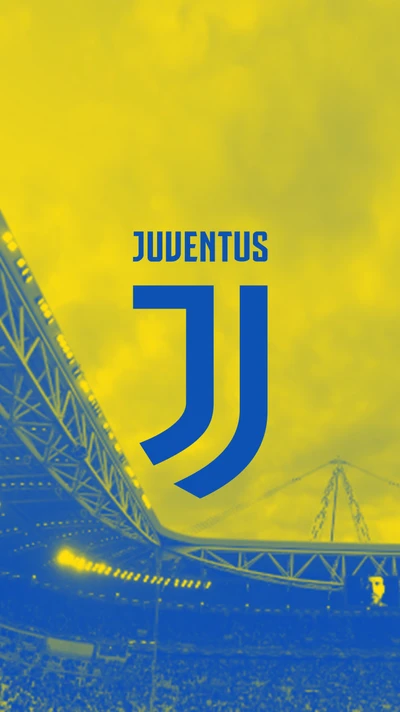 Juventus-Logo mit Stadionhintergrund