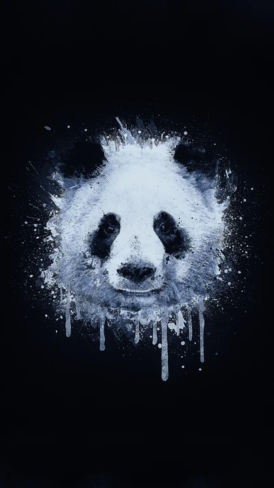 negro, panda, blanco