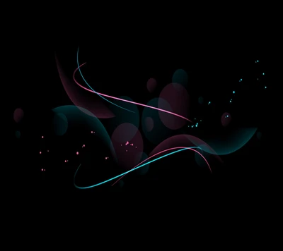 Dynamic Abstract Waves on a Dark Background