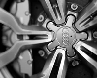 Close-Up of a Chrome Audi R8 Wheel Rim