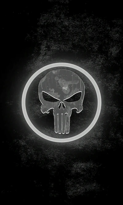 Glowing Skull Logo of the Punisher