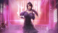 Stylized Female Character in PUBG Mobile with Vibrant Background