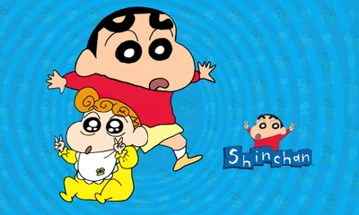 Shinchan et Himawari : Aventures amusantes dans un style de dessin animé