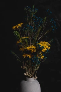 Vibrant Floral Arrangement in Minimalist Vase