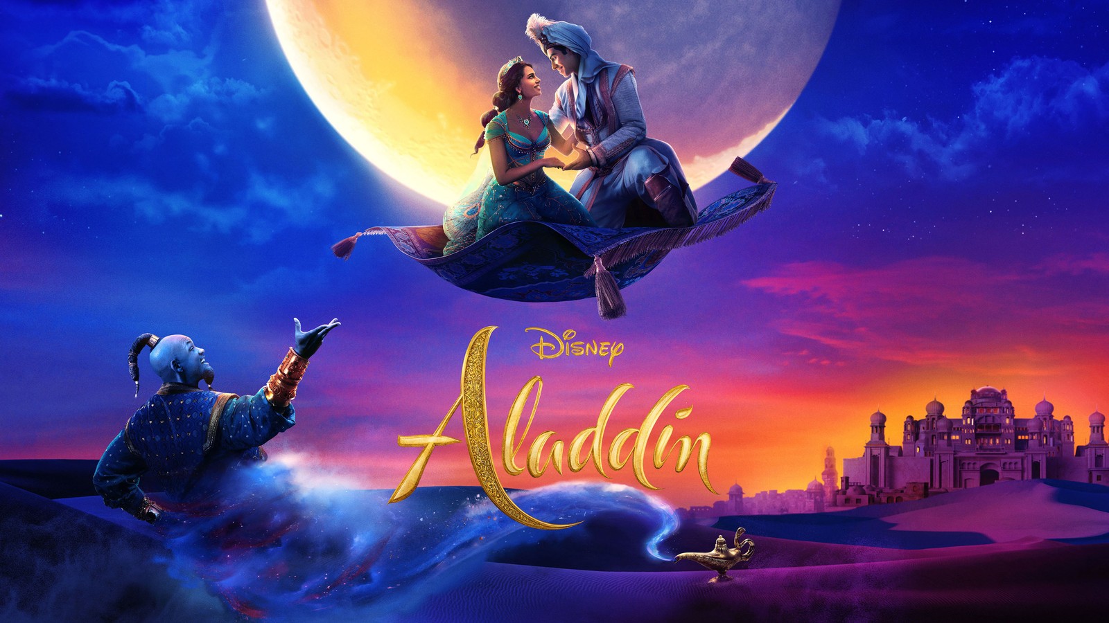 aladdin 2019, movie, jasmine, genie wallpaper